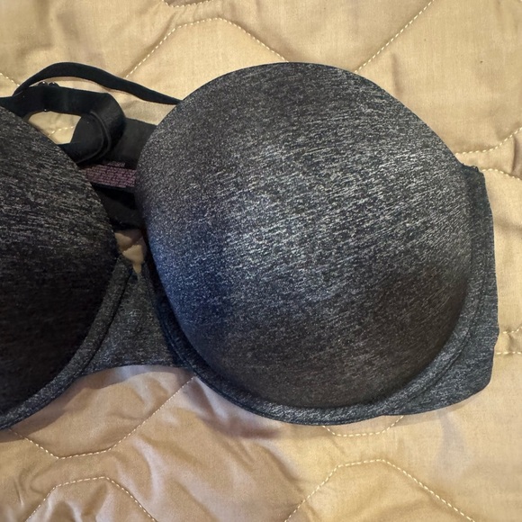 Victorias Secret 38DD Multiway Strapless Bra Pushup Padded Gray Underwire - Picture 3 of 14